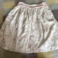 LOODISPOTTO 花柄ホワイトフレアスカート Mサイズ ピンク