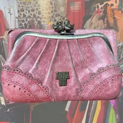 廃盤希少✨アナスイ がま口 財布 本革 ローズガーデン ブラック