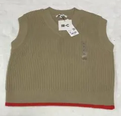 UNIQLO:C ユニクロC Vネックベスト ベージュ ノースリーブセーターXS