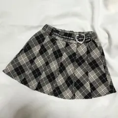 チェック柄スカート（黒と白）120