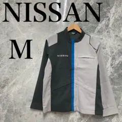 NISSAN メンズ M グレー ブルゾン 企業ロゴ バックプリント 極美品