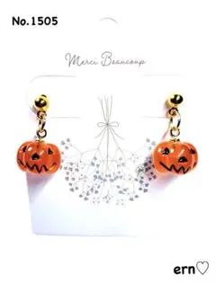 1505 ハロウィン　カボチャ　パンプキン　おばけ　ピアス　イヤリング