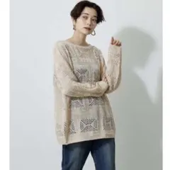 AZUL BY MOUSSY 透かし編みオーバーサイズニット