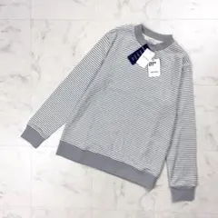 新品 INHERIT ボーダーニットスウェット グレー サイズM*GD85