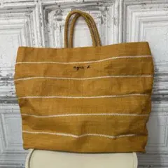 アニエスベー ラフィアトートバック 天然素材