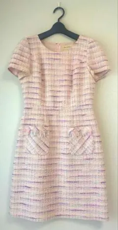 ツイード ひざ丈ワンピース