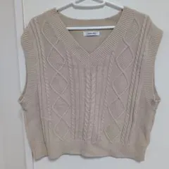 INGNI ベージュ Vネック ニットベスト