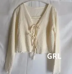 GRL　キャミ×リボンカーディガンふくれジャガードアンサンブル