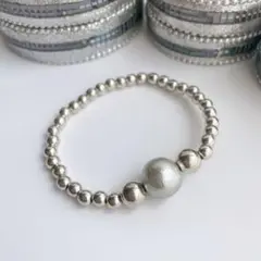 シルバーコットンパールが輝く上品ブレスレット