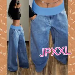 ワイドレッグルーズカジュアルパンツXXLのサムネイル