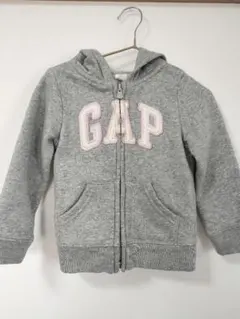 GAP フード付きジップアップパーカー 3歳用 グレー