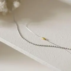 【おしゃれは首元から♪】2連シルバーネックレス チャームボールチェーン 重ね付風