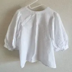 ホワイト パフスリーブ シャツ