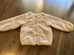 美品 プティマイン ボアジップジャケット くすみピンクベージュ 100㎝