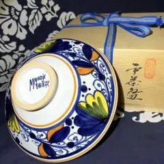 新品未使用 赤絵瀬戸染付モリゾーキッコロ祥瑞皿 直径31cm 大皿 桐箱付