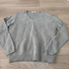 BEAUTY&YOUTH ベージュ Vネックセーター　切り替え