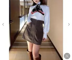 【美品】RESEXXY リゼクシー バイカラーステッチミニスカート