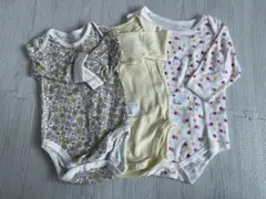 3枚セット ユニクロ ロンパース花柄水玉 ボディスーツ 70・80センチ 肌着