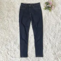 【ジーナシス】カジュアルパンツ スキニー インディゴ ストレッチ素材 Ｌサイズ