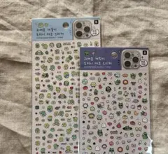 ①韓国女子に人気 2枚組 スマホデコシール レンズシール 手帳 ネイルにも！