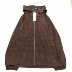新品！ ユニクロ ブラウン チェック柄 フード付きパーカ XXL