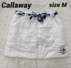 美品 キャロウェイ 中綿 リバーシブルスカート ゴルフ リボン付き 裏ドット M