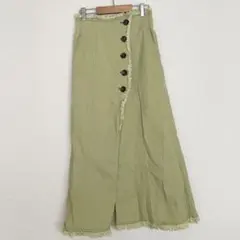 アズール バイマウジースカート　グリーンS　ロング　カジュアル　オフィス