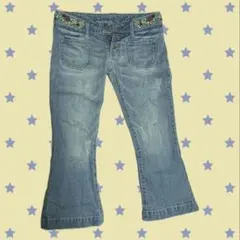 デニムジーンズ　クロップド丈　平成　y2k ギャル