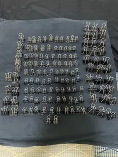 黒いダブルクリップセット（多様なサイズ）　136個セット