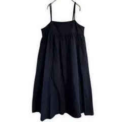 【325】かぐれ テンセルリネン キャミジャンパースカート ネイビー F