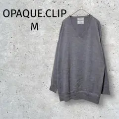 オペークドットクリップ/Vネック/長袖ニット/ゆったり/薄手/0696