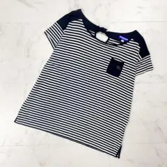 美品 バーバリーブルーレーベル ボーダー半袖Tシャツ 白黒 サイズ38*ED64