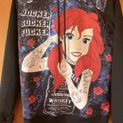 【レア！】ディズニー リトルマーメイド パロディ パーカー 黒 Mタトゥアリエル