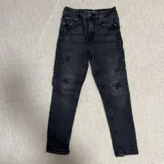 ZARA SKINNY FIT COMFY ブラックデニム7サイズ　122