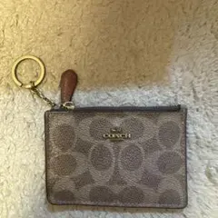 COACH コーチ　ブラウンレザー　パスケース　コインケース　キーリング
