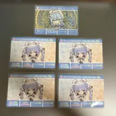 雪花ラミィ カードダス　人類兎化計画　キラ1枚ノーマル4枚
