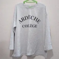 ARDECHE COLLEGE ロゴプリント 長袖カットソー グレー
