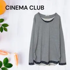 シネマクラブ 長袖カットソー 重ね着風 花柄 ロンT 春