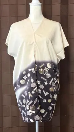カシュクール チュニック 着物リメイク 茶道お稽古着 体形カバー 