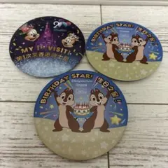 香港ディズニー ディズニーホテル 誕生日バッジ チップとデール