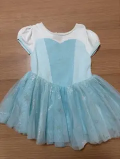 水色フリル付きドレス 80cm アナ雪