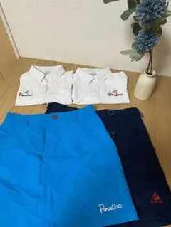 レディースゴルフウェア　ポロシャツ　スカート上下セット　パラディーゾ　ルコック