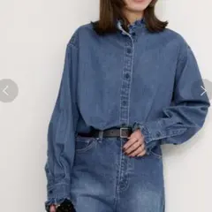 【美品】ジャーナルスタンダードレリューム デニムフリルシャツ フリー