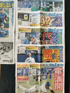 中日　中日ドラゴンズ　ブライト健太　中日スポーツ他5部【未読品】