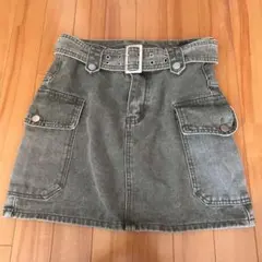 デニム ポケット付きミニスカート