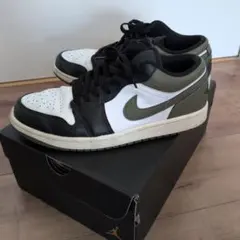 NIKE Air Jordan 1 Low ホワイト/ブラック/オリーブ27cm