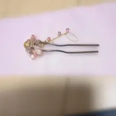 花モチーフ かんざし ピンク