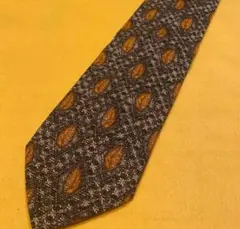 GIVENCHY ジバンシー ネクタイ シルク100% 葉柄 茶 ブラウン