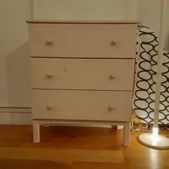 【手渡希望】IKEA 3段チェスト TARVA☆ピンクグレー着色のサムネイル