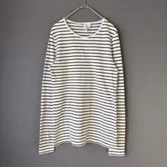 【DIVIDED by H&M】ボーダーロングスリーブTシャツ M 霜降りグレー